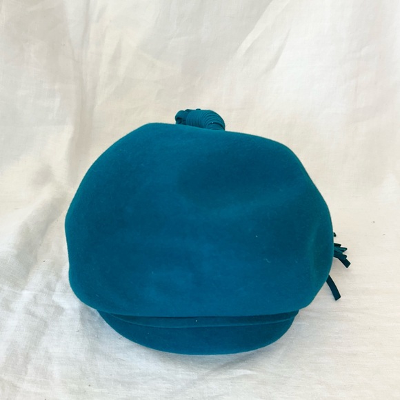 Vintage Fur Felt Hat in Teal Blue Green Colour - Picture 13 of 14